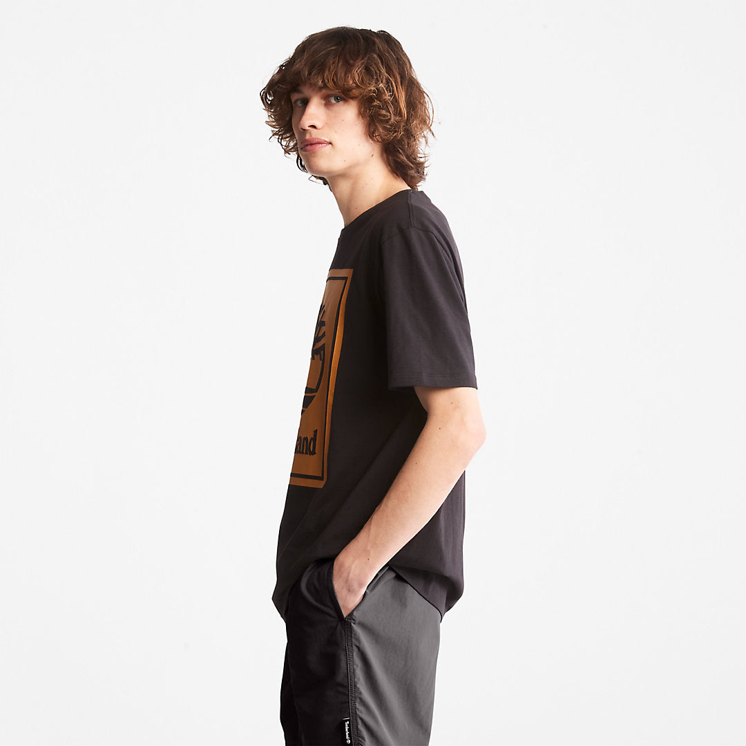 Mens Timberland Tree Logo T-Shirt for All Gender in Black