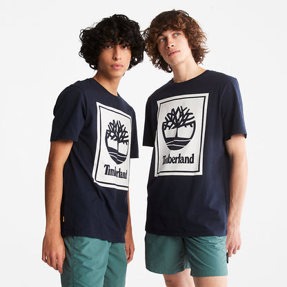 Mens Timberland Tree Logo T-Shirt for All Gender in Navy