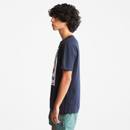 Mens Timberland Tree Logo T-Shirt for All Gender in Navy