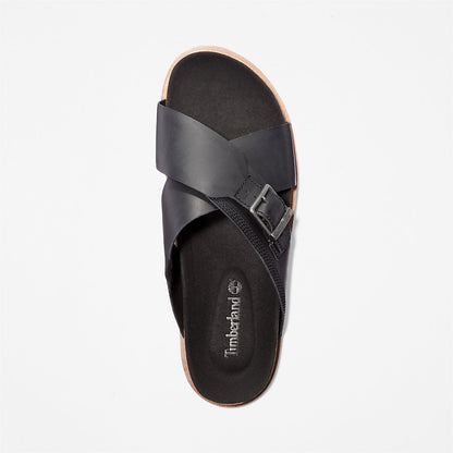 Mens Timberland Amalfi Vibes Cross Slide Sandal for Men in Black
