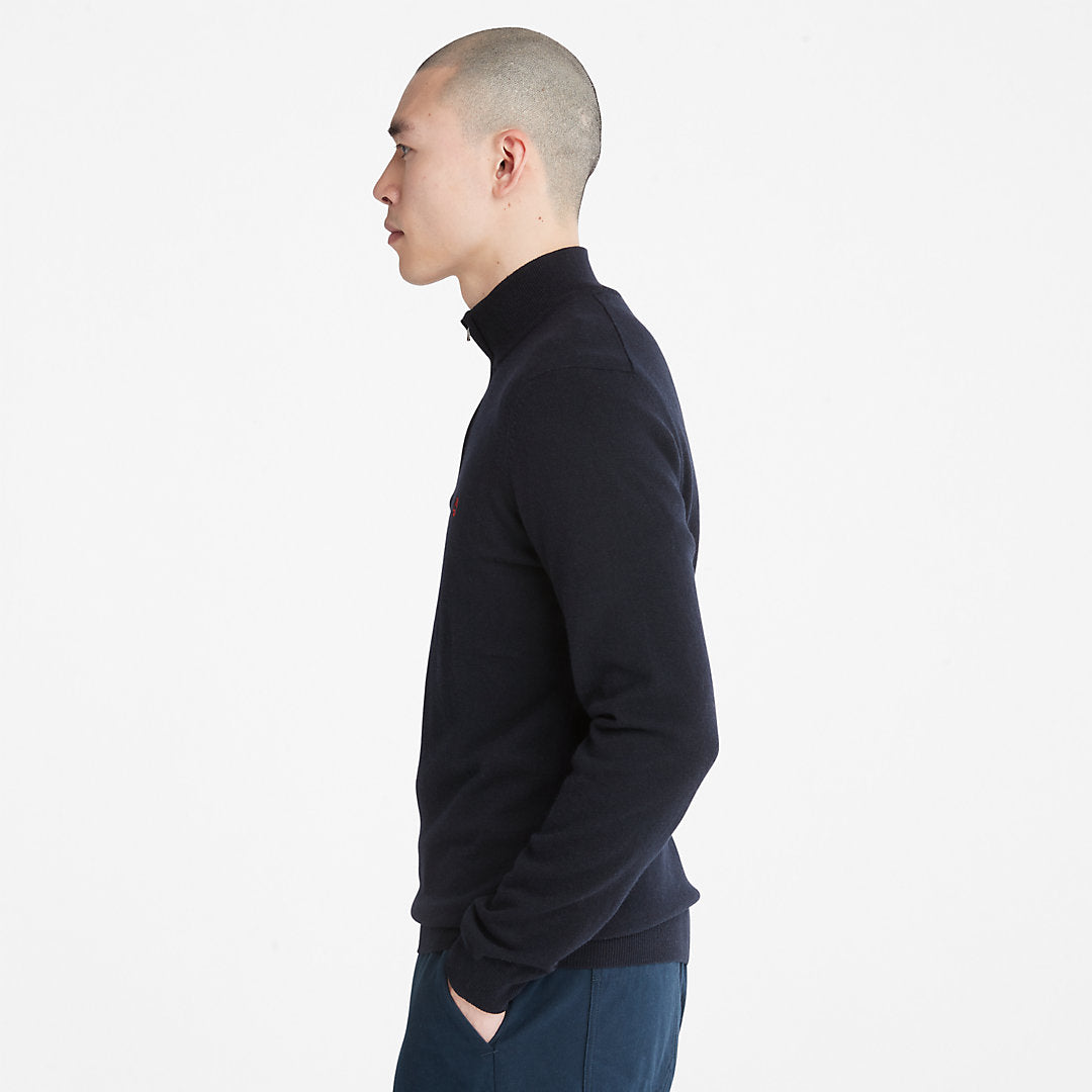 Mens Timberland Cohas Brook Zip-neck Sweater for Men in Navy