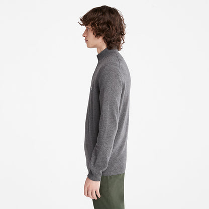 Mens Timberland Cohas Brook Zip-neck Sweater for Men in Dark Grey