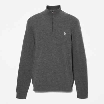 Mens Timberland Cohas Brook Zip-neck Sweater for Men in Dark Grey