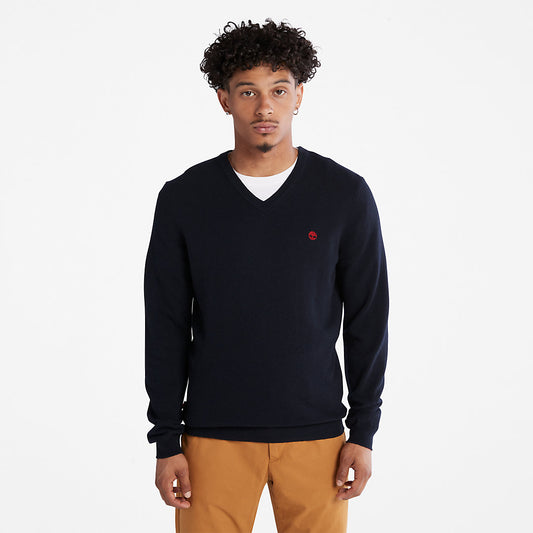 Mens Timberland Cohas Brook V-Neck Sweater for Men in Navy