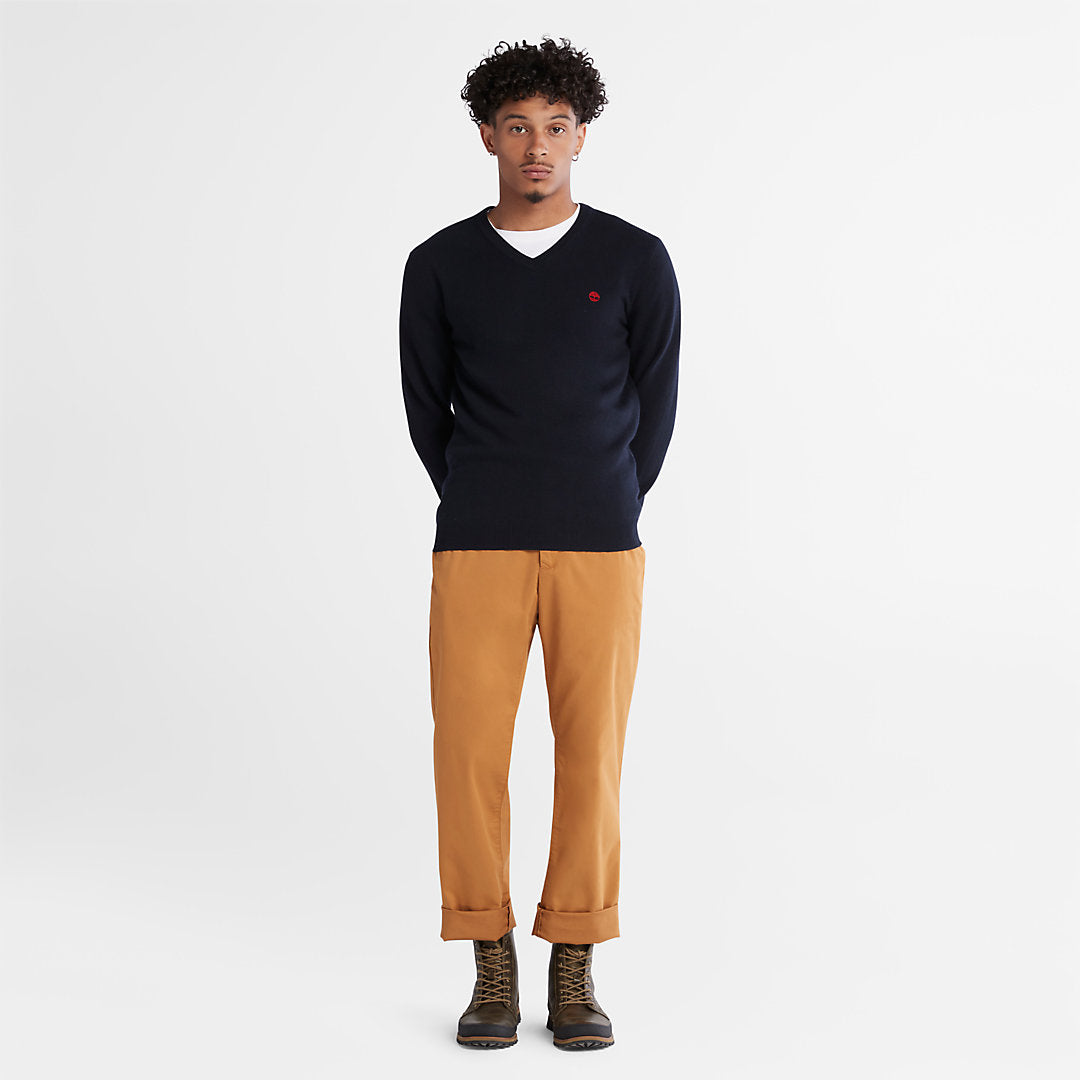 Mens Timberland Cohas Brook V-Neck Sweater for Men in Navy