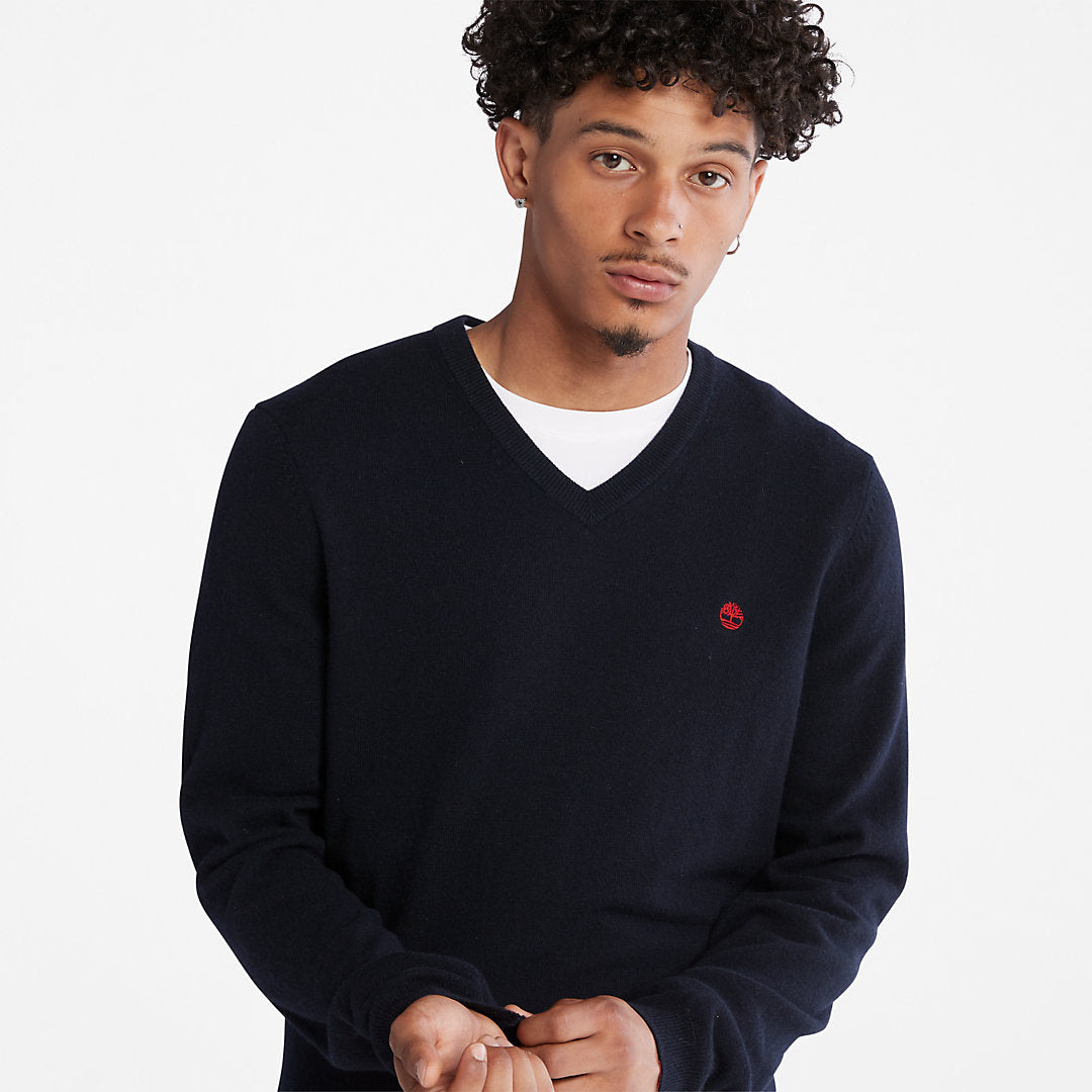 Mens Timberland Cohas Brook V-Neck Sweater for Men in Navy
