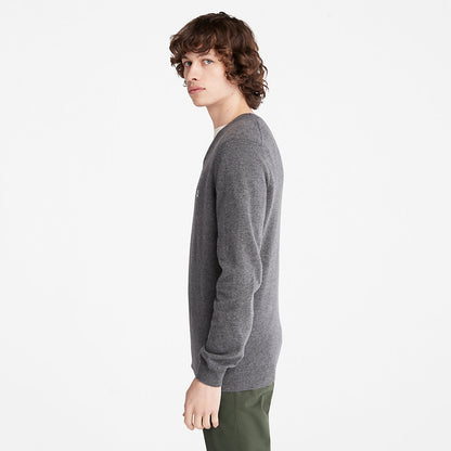 Mens Timberland Cohas Brook V-Neck Sweater for Men in Dark Grey