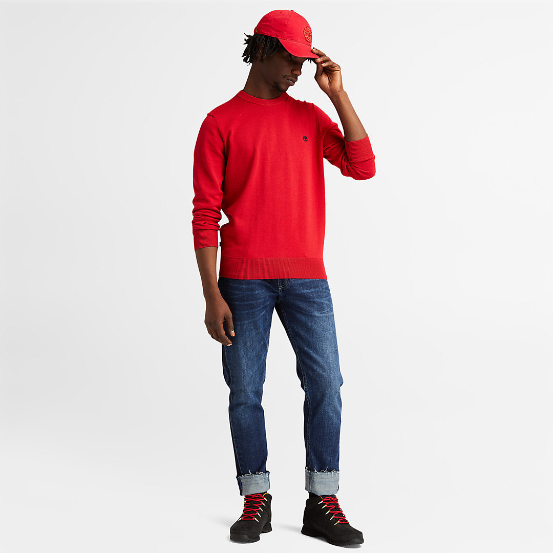Mens Timberland Williams River Organic Cotton Sweater for Men in Red