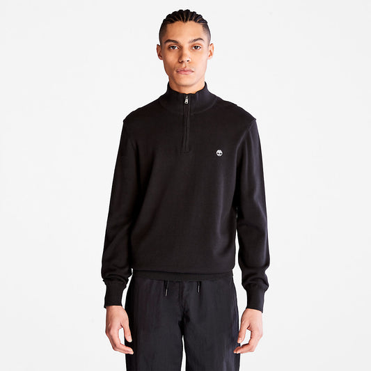 Mens Timberland Williams River Zip-neck Sweater for Men in Black