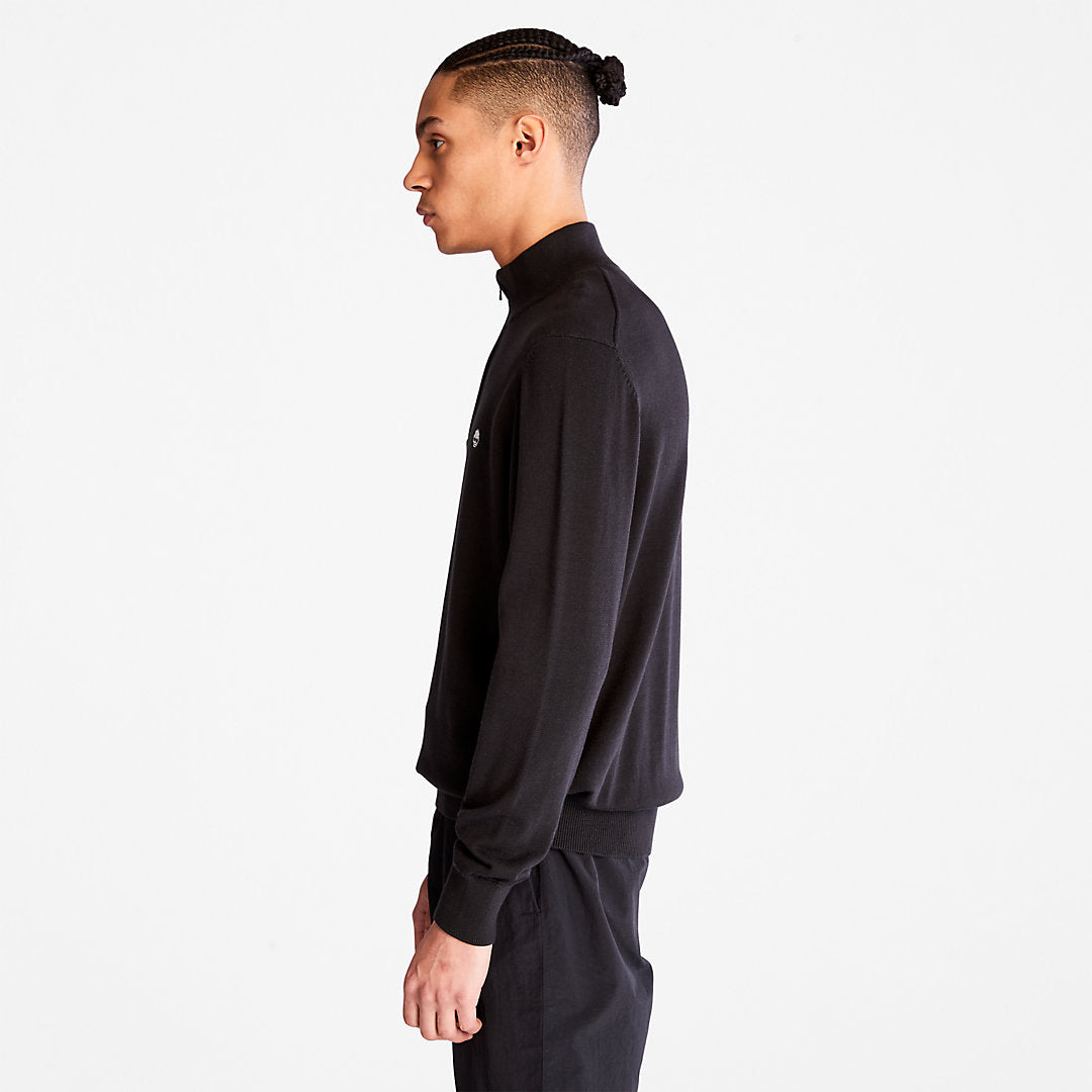 Mens Timberland Williams River Zip-neck Sweater for Men in Black