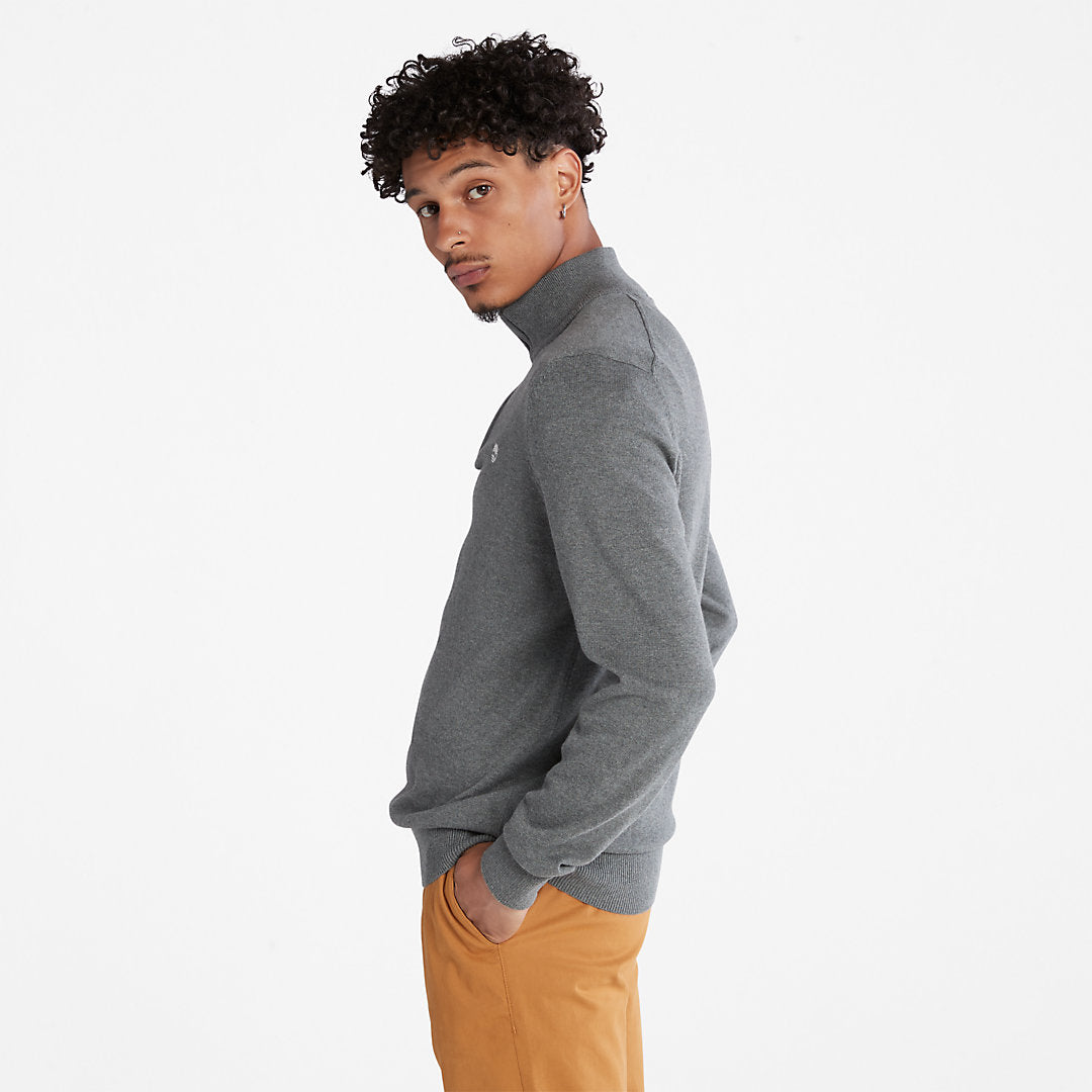 Mens Timberland Williams River Zip-neck Sweater for Men in Dark Grey
