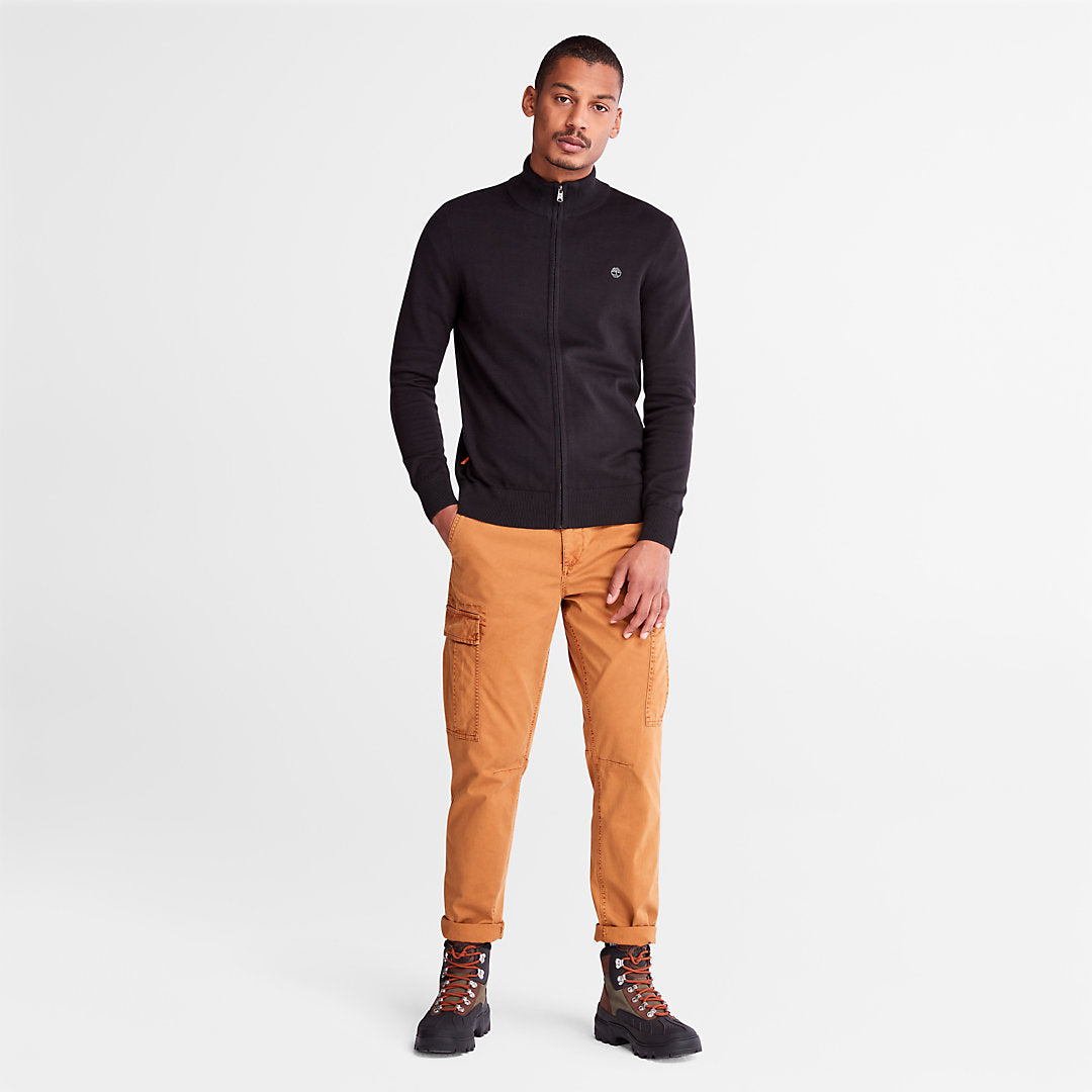 Mens Timberland Williams River Full-Zip Sweater for Men in Black