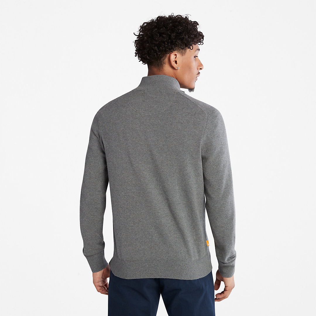 Mens Timberland Williams River Organic Cotton Zip Sweater for Men in Grey