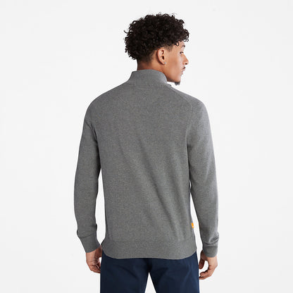 Mens Timberland Williams River Organic Cotton Zip Sweater for Men in Grey