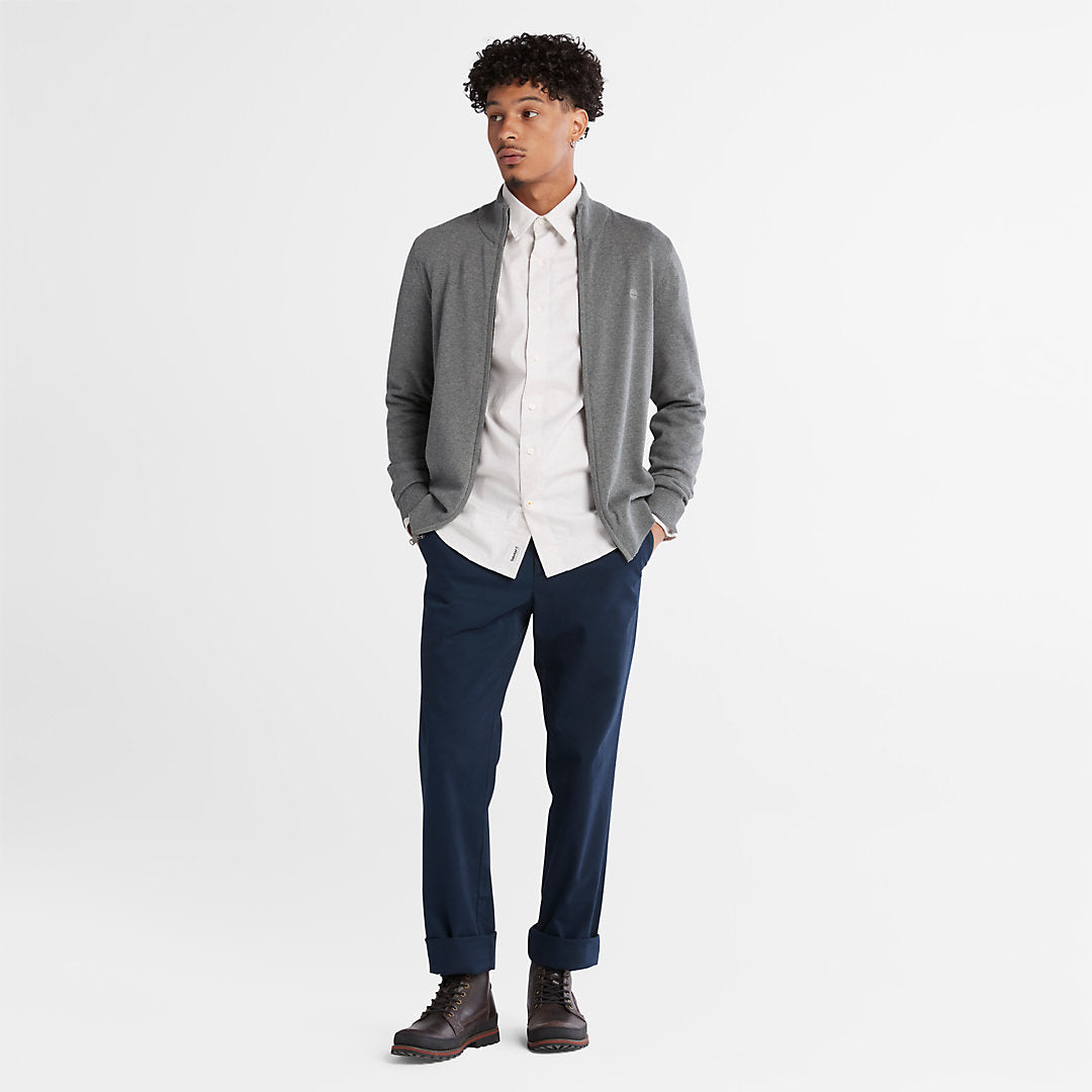 Mens Timberland Williams River Organic Cotton Zip Sweater for Men in Grey