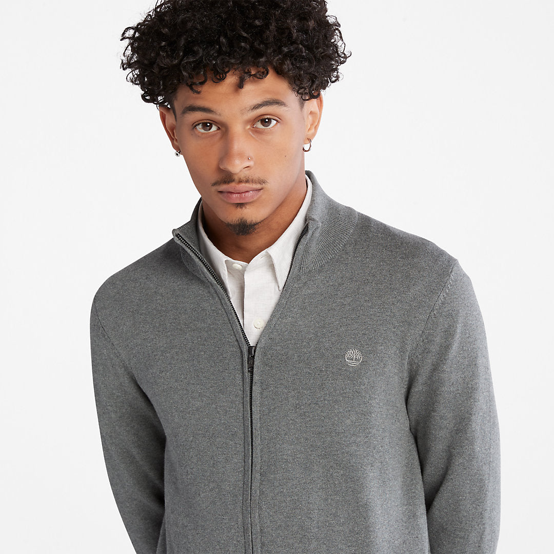 Mens Timberland Williams River Organic Cotton Zip Sweater for Men in Grey