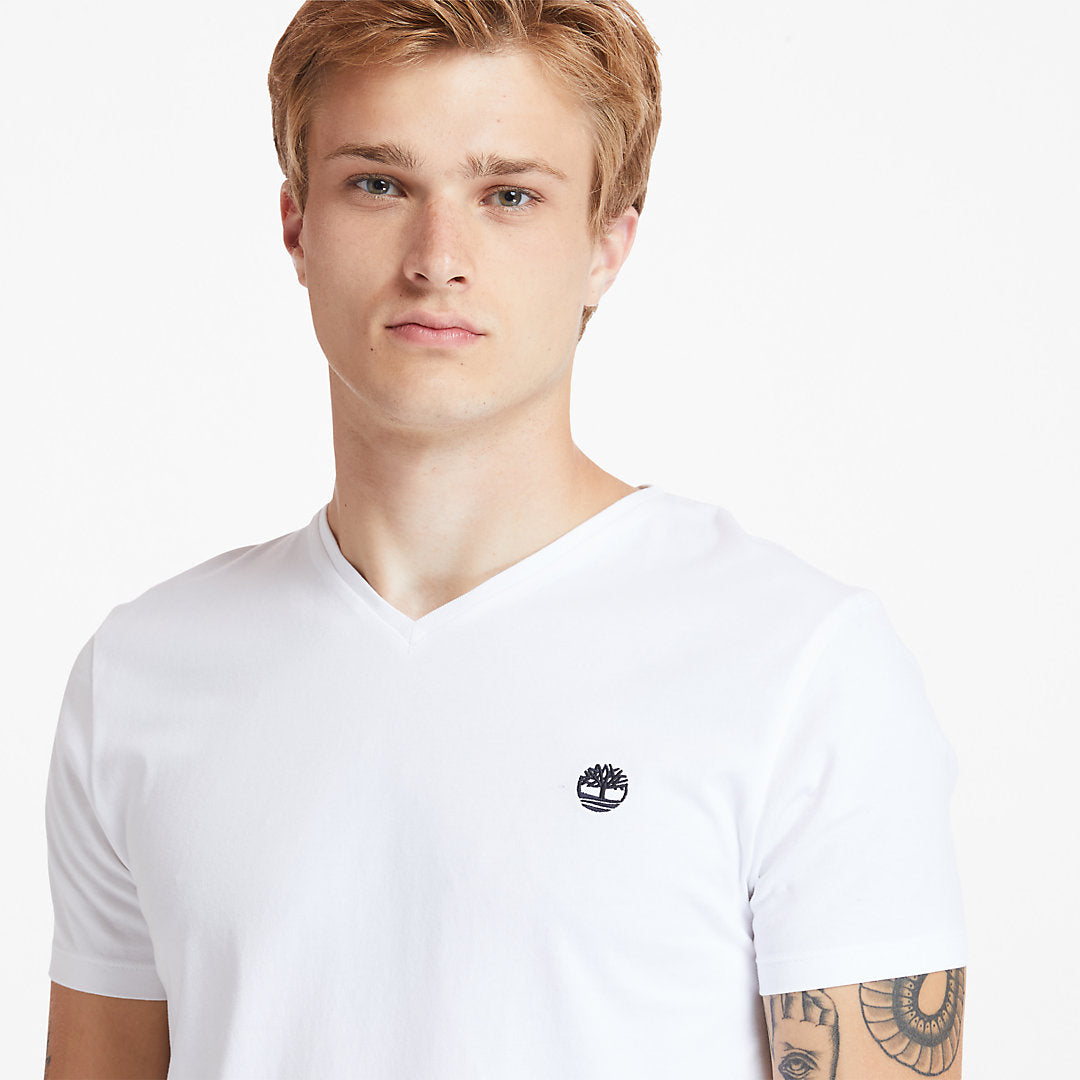 Mens Timberland Dunstan River V-Neck T-Shirt for Men in White
