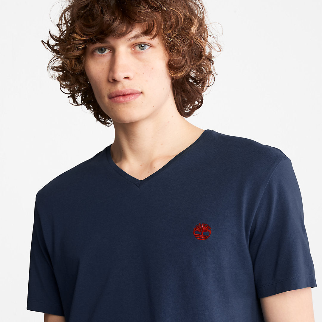 Mens Timberland Dunstan River V-Neck T-Shirt for Men in Navy
