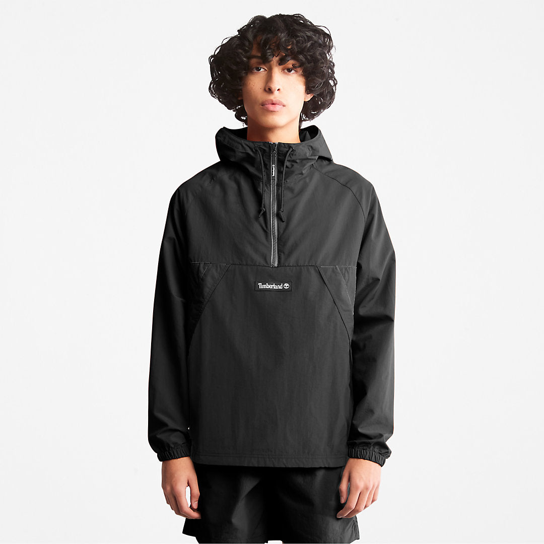 Mens Timberland DWR Zip-Neck Windbreaker for Men in Black