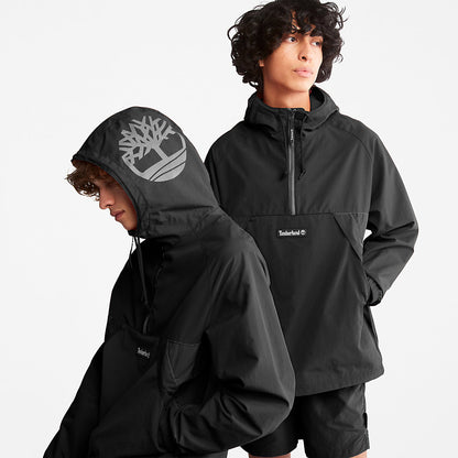 Mens Timberland DWR Zip-Neck Windbreaker for Men in Black