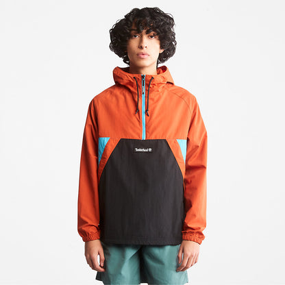 Mens Timberland DWR Zip-Neck Windbreaker for All Gender in Orange