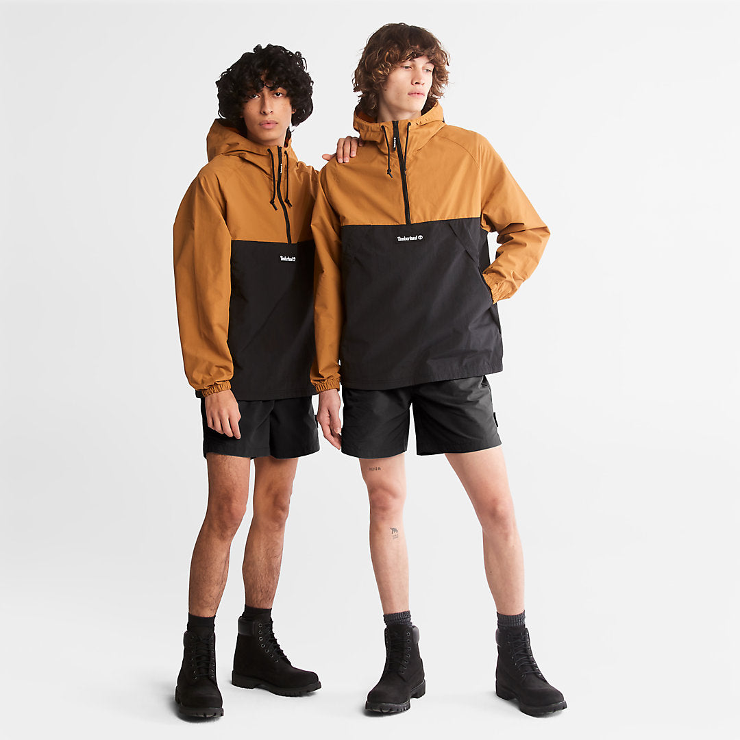 Mens Timberland Pullover Windbreaker Jacket for All Gender in Yellow