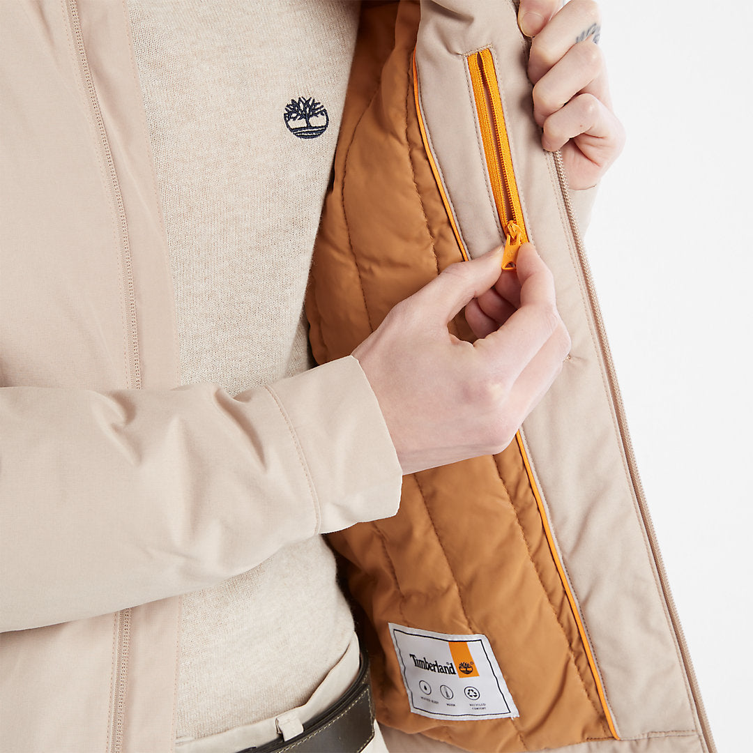 Mens Timberland Men's Stratham Winter Bomber Jacket in Beige