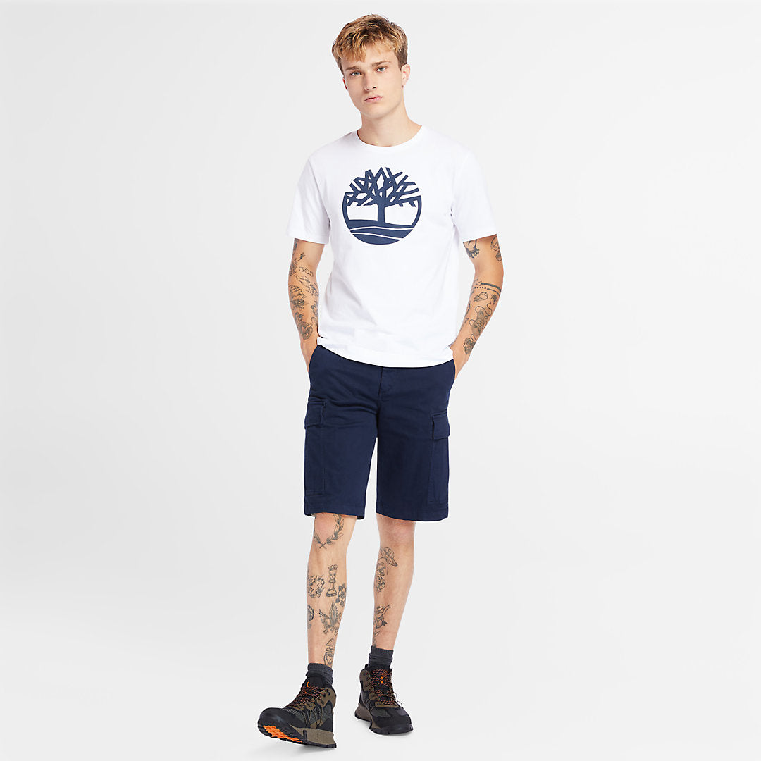 Mens Timberland Kennebec River Tree Logo T-shirt for Men in White