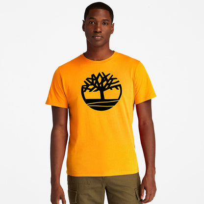 Mens Timberland Kennebec River Tree Logo T-shirt for Men in Orange