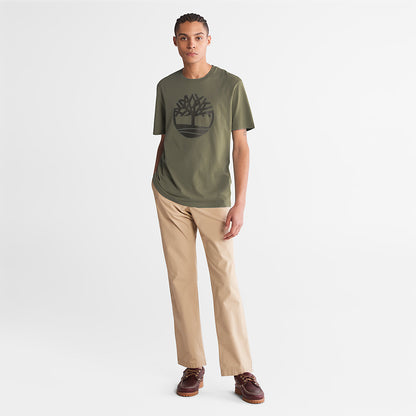 Mens Timberland Kennebec River Tree Logo T-shirt for Men in Dark Green