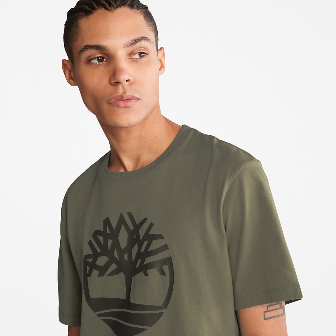 Mens Timberland Kennebec River Tree Logo T-shirt for Men in Dark Green