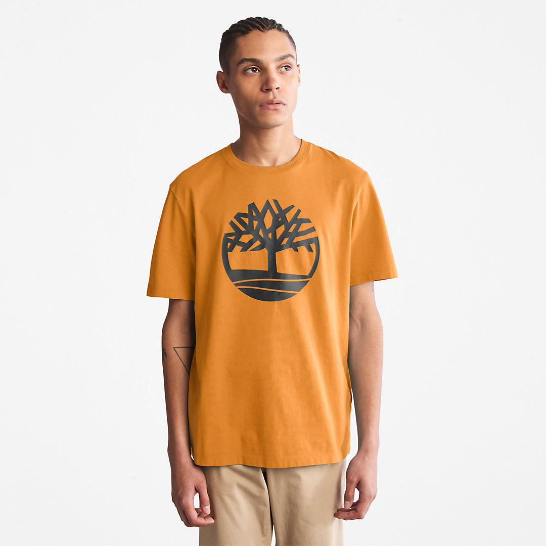 Mens Timberland Kennebec River Tree Logo T-shirt for Men in Yellow