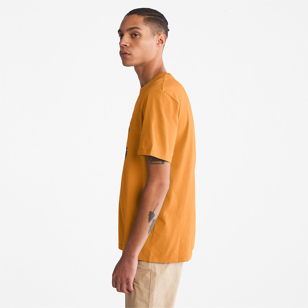 Mens Timberland Kennebec River Tree Logo T-shirt for Men in Yellow