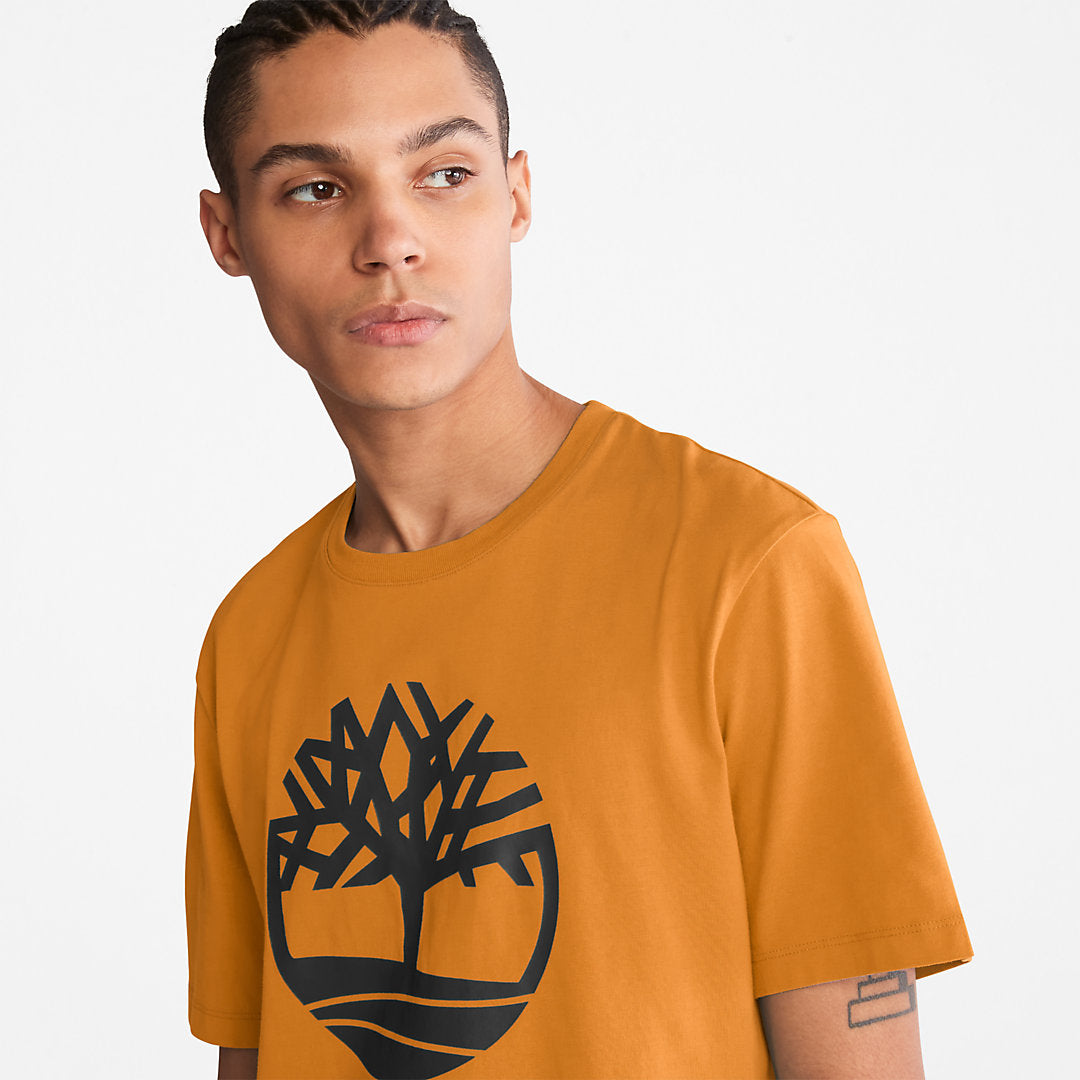 Mens Timberland Kennebec River Tree Logo T-shirt for Men in Yellow