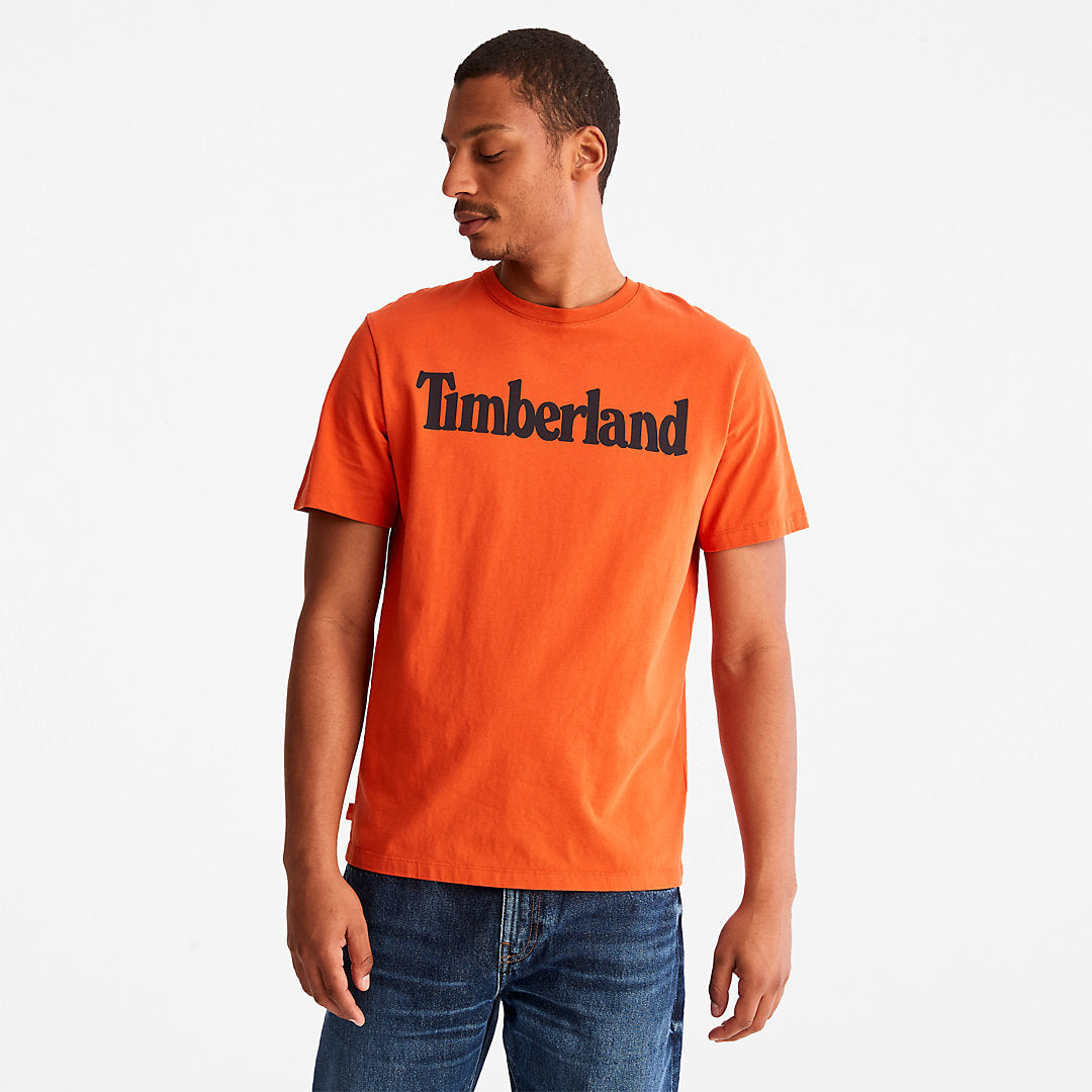 Mens Timberland Kennebec River Logo T-Shirt for Men in Orange