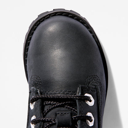 Kids Timberland Toddler Pokey Pine 6-Inch Side-Zip Boots in Monochrome Black