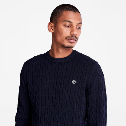 Mens Timberland Phillips Brook Cable-knit Sweater for Men in Navy