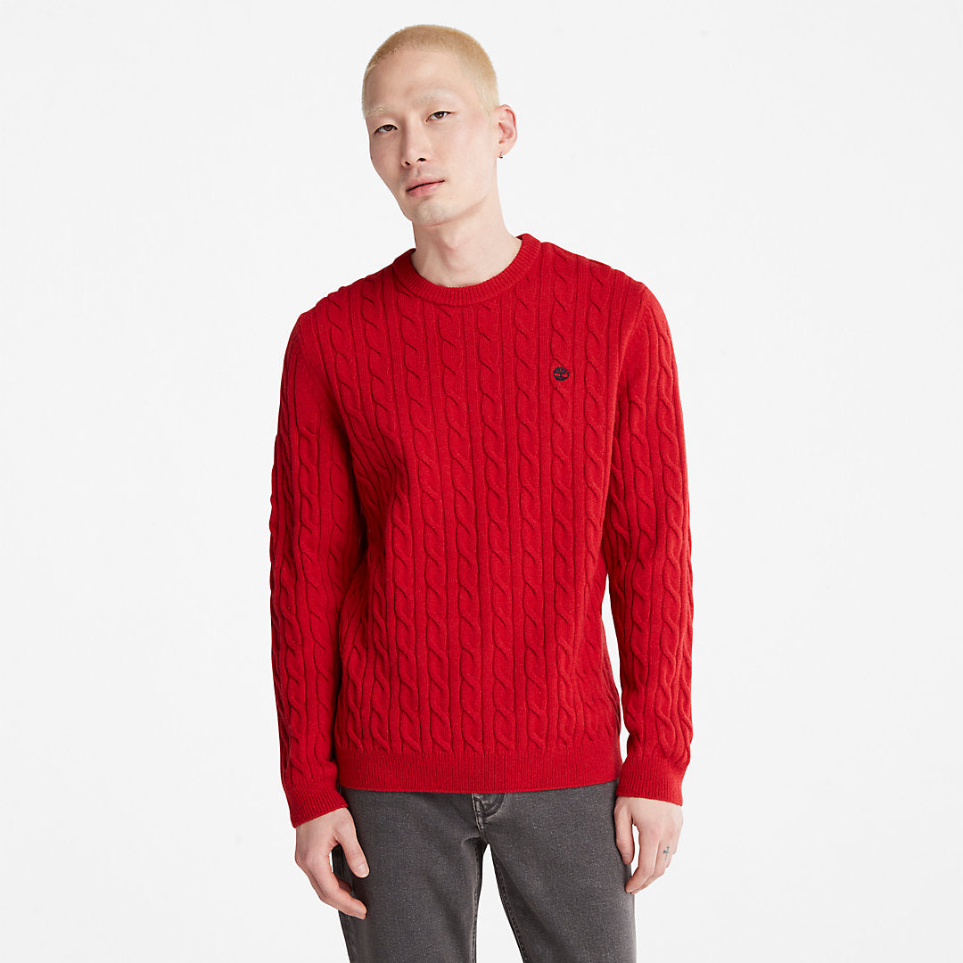 Mens Timberland Phillips Brook Cable-knit Sweater for Men in Red