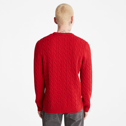Mens Timberland Phillips Brook Cable-knit Sweater for Men in Red