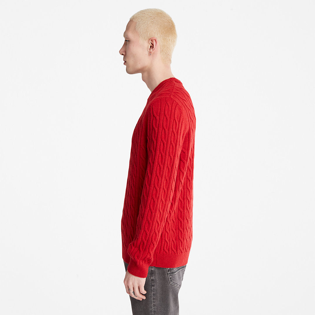 Mens Timberland Phillips Brook Cable-knit Sweater for Men in Red