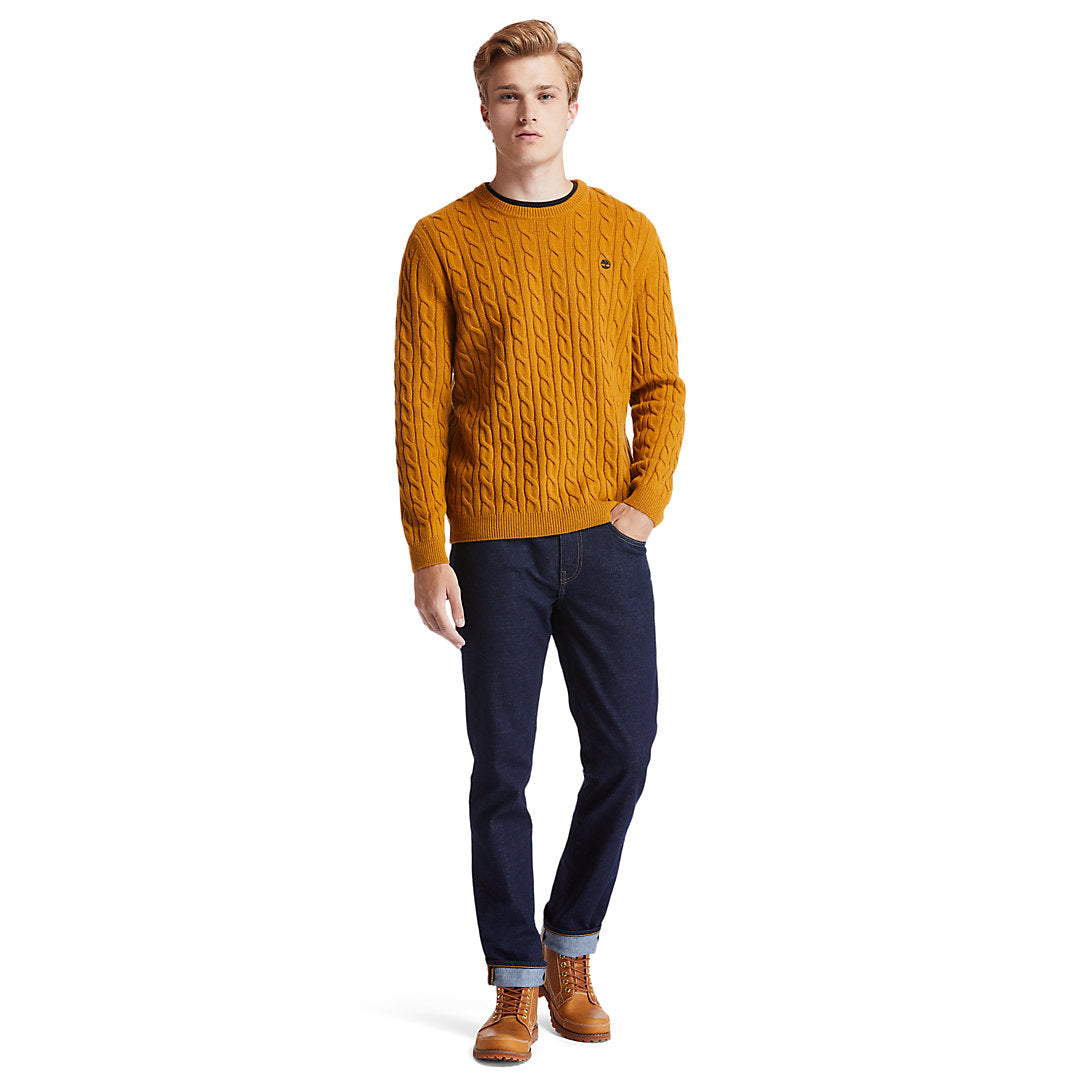 Mens Timberland Phillips Brook Cable Sweater for Men in Yellow