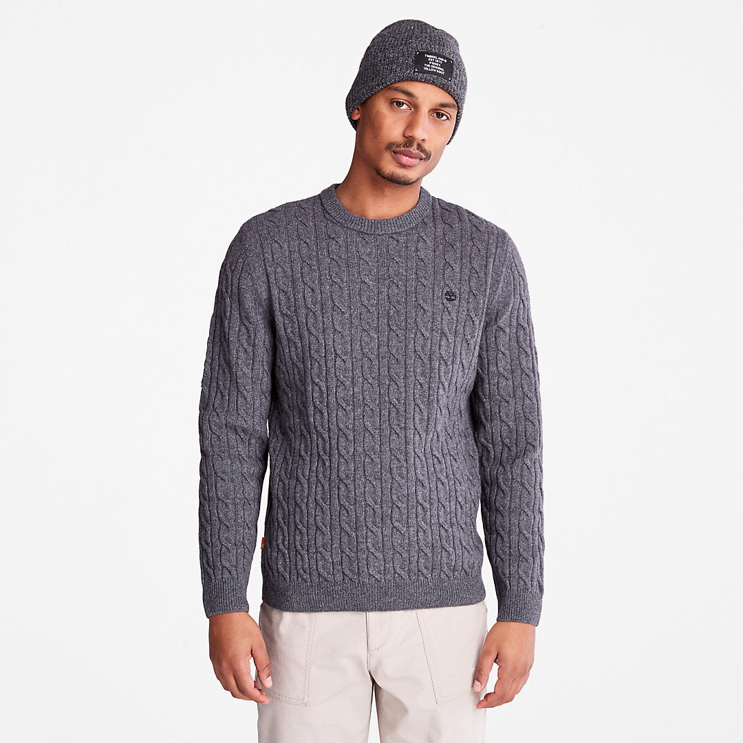 Mens Timberland Phillips Brook Cable-knit Sweater for Men in Grey