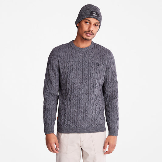 Mens Timberland Phillips Brook Cable-knit Sweater for Men in Grey