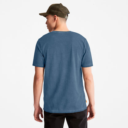 Mens Timberland Lamprey River Garment-Dyed T-Shirt for Men in Navy