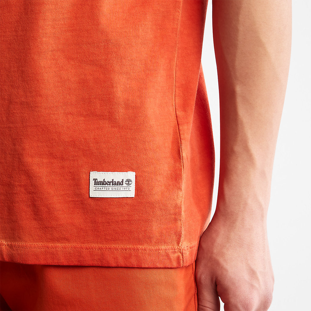 Mens Timberland Lamprey River Garment-Dyed T-Shirt for Men in Orange