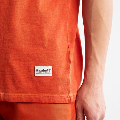 Mens Timberland Lamprey River Garment-Dyed T-Shirt for Men in Orange