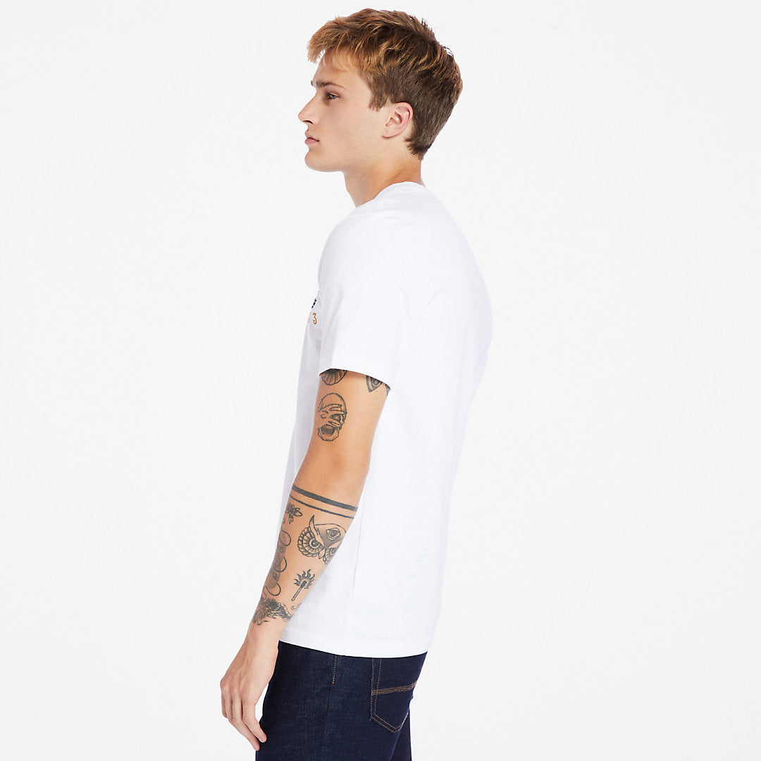 Mens Timberland Outdoor Heritage Linear-Logo T-Shirt for Men in White