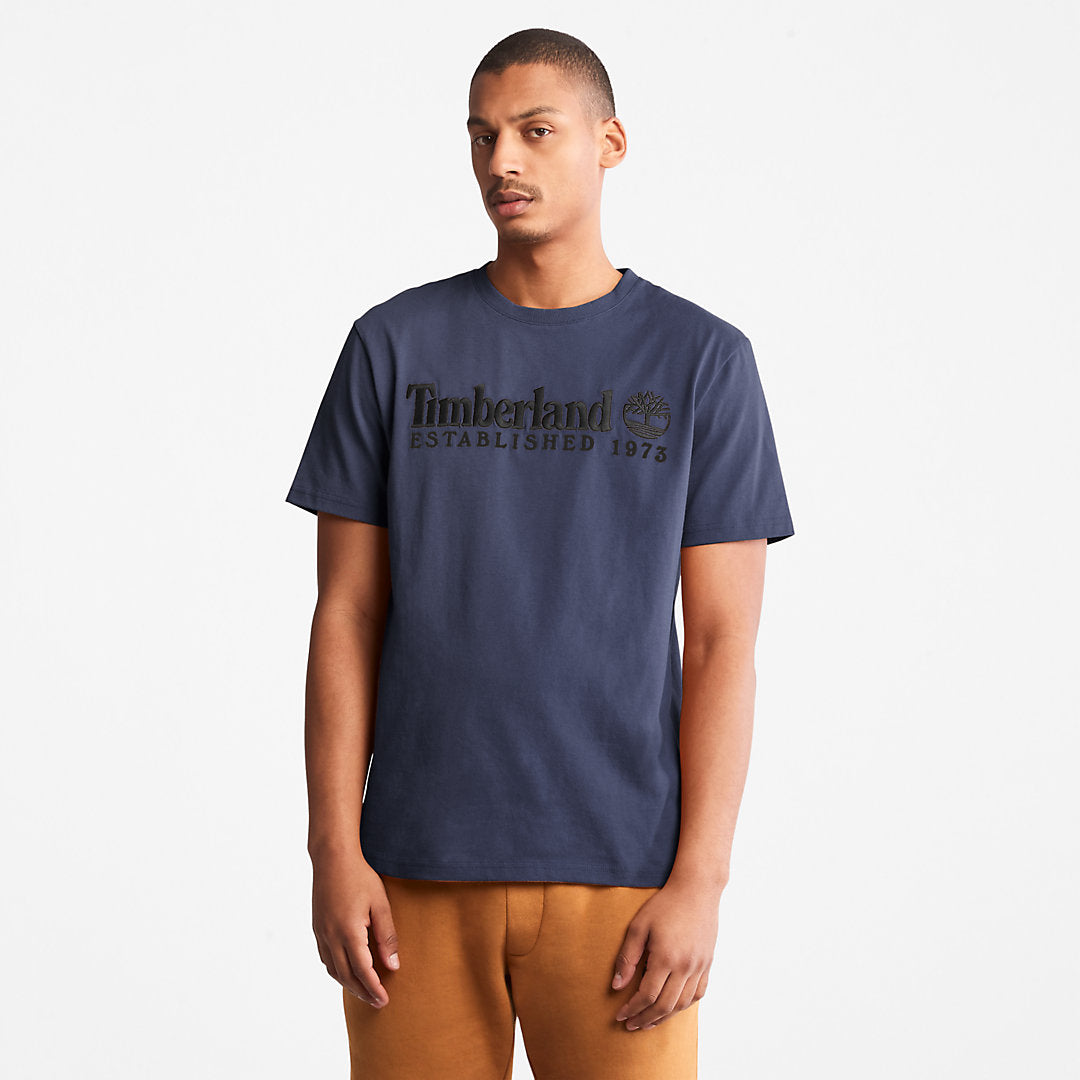 Mens Timberland Outdoor Heritage Logo T-Shirt for Men in Navy