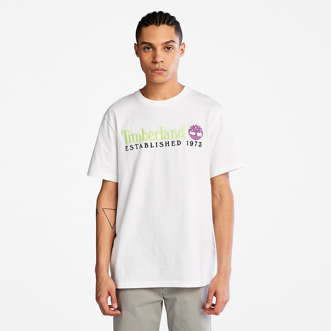 Mens Timberland Outdoor Heritage Linear-Logo T-Shirt for Men in White