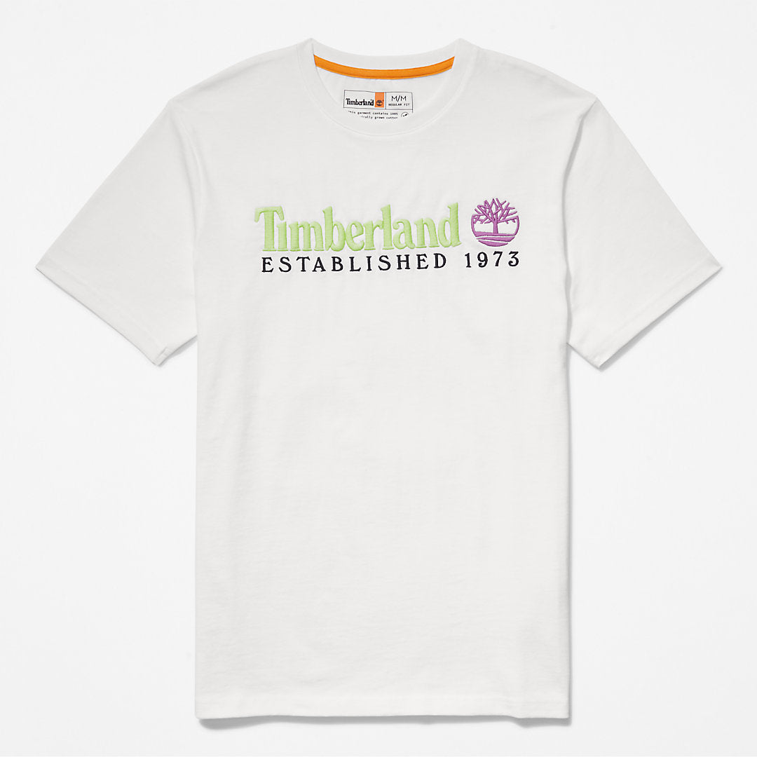 Mens Timberland Outdoor Heritage Linear-Logo T-Shirt for Men in White